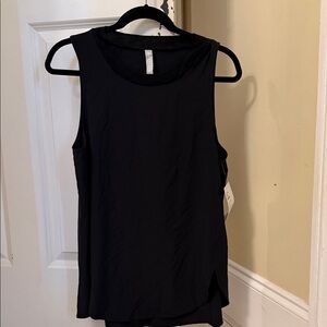 Athelta Zephyr Black Sleeveless Scoop Neck Tank Top